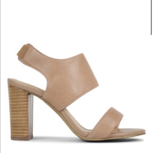 Nude Block Sandal Heels - Picture 2 of 6